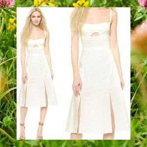 TIMO WEILAND‎ Ivory Cotton Cut out Midi Dress XS